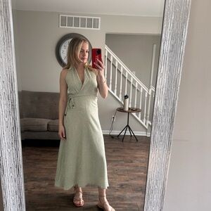 Bishop + Young Green Halter Sundress Maxi
